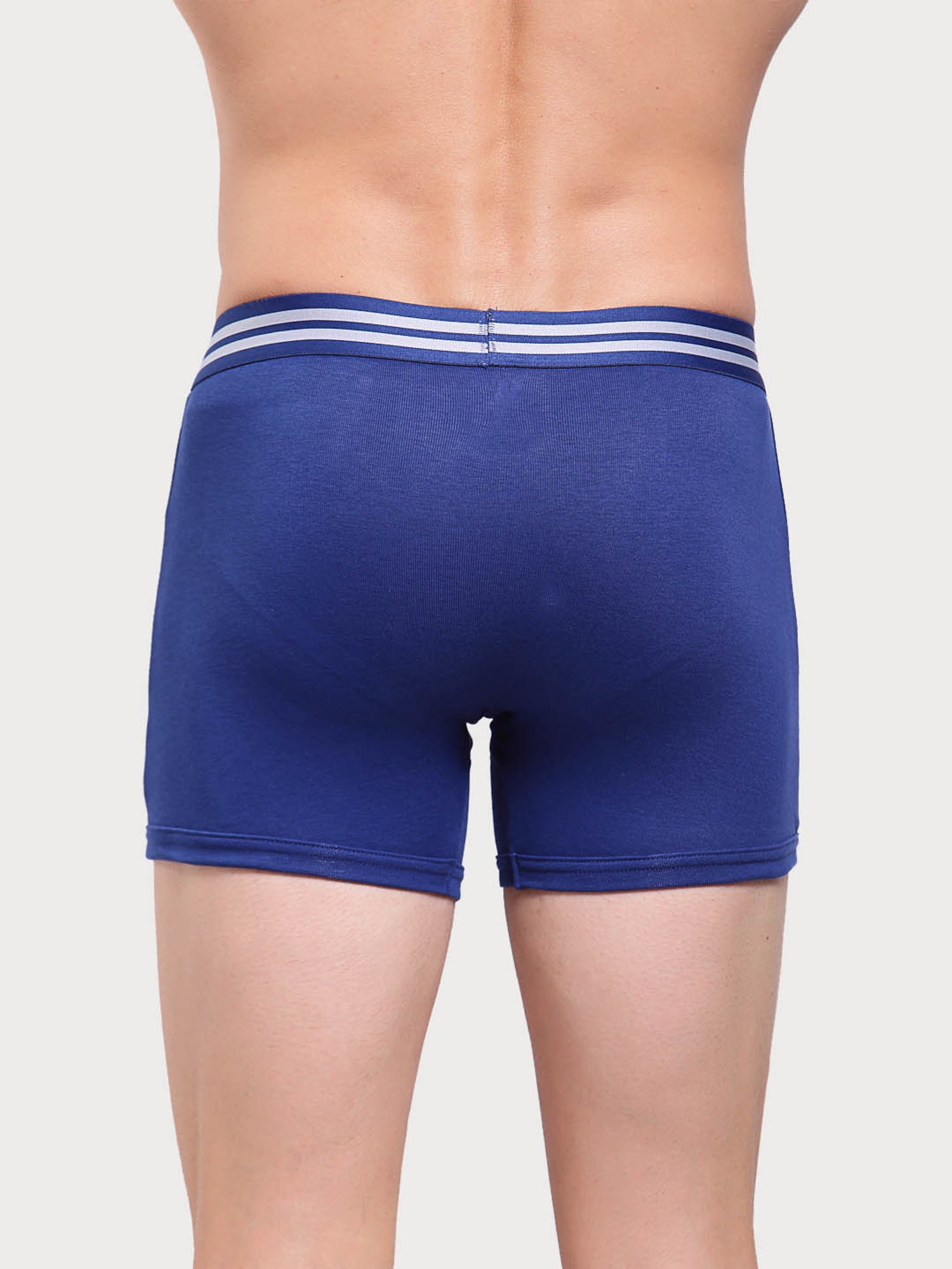 Zoiro Dark Blue & Dark Denim Cotton Regular Fit Trunks - Pack Of 2