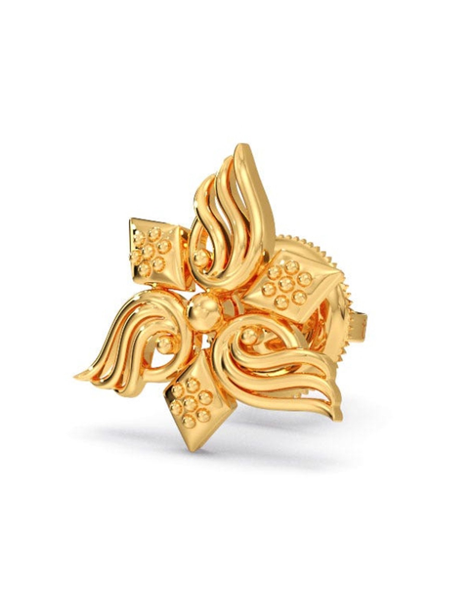 Candere by Kalyan Jewellers Peacock Collection 18k Yellow Gold Stud Earrings for Women