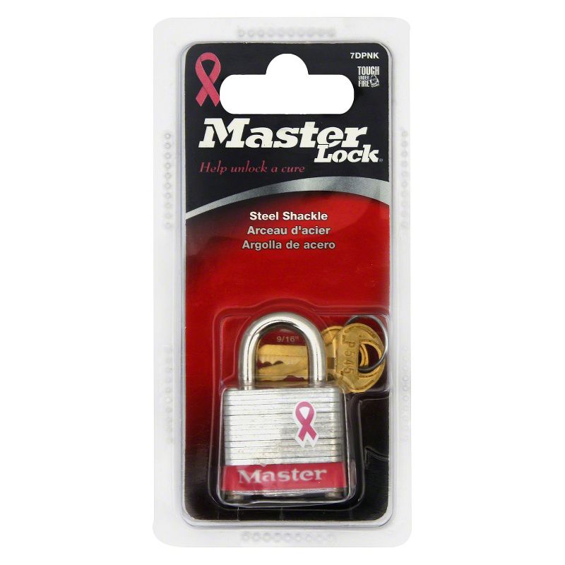 Master Lock Key Lock Pink/Silver