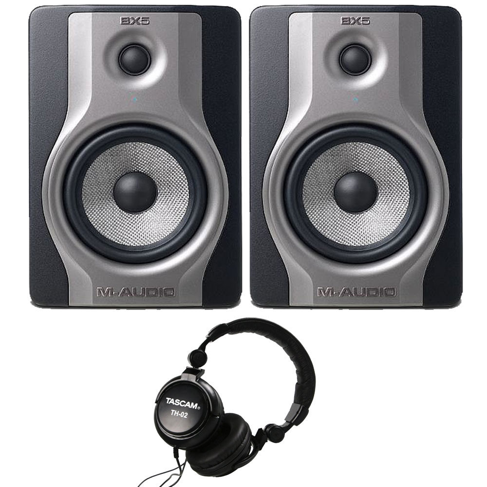 M-Audio BX5 Carbon Single Speaker Compact Studio Monitor for Music Production and Mixing. W/ Free Tascam TH02.