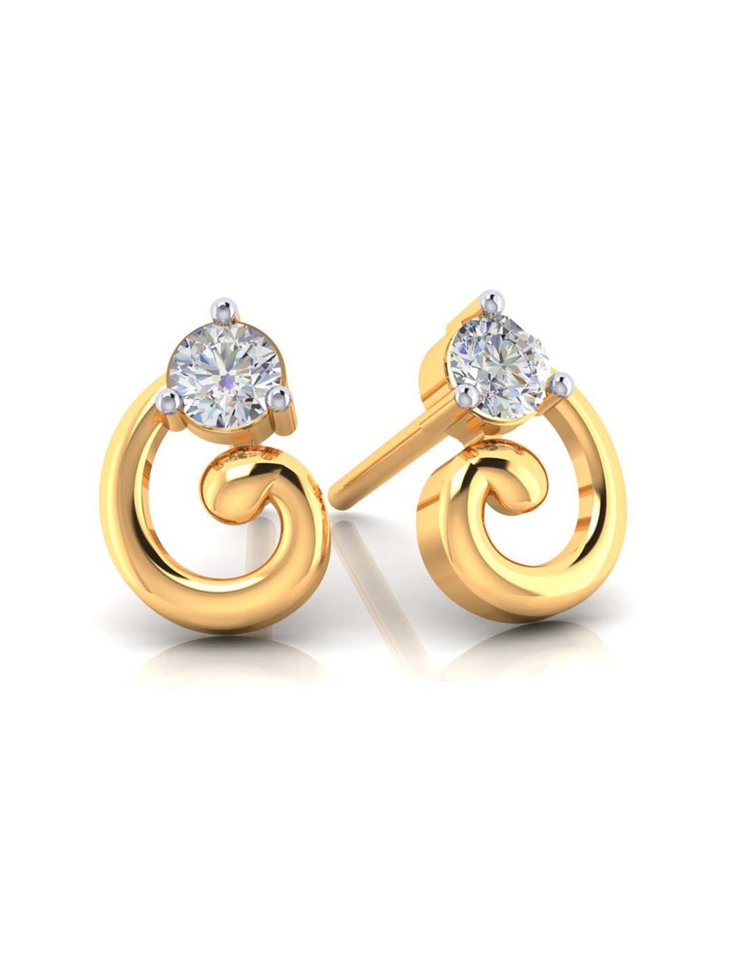 P.C. Chandra Jewellers 18 kt Gold & Diamond Earrings
