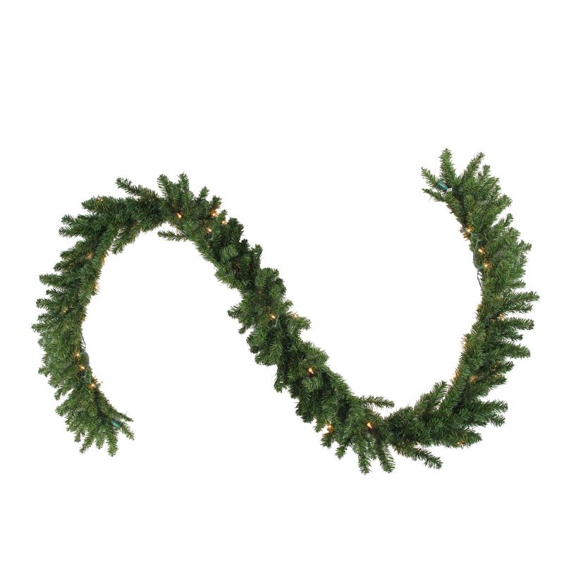 Darice 9' x 14" Pre-Lit Canadian Pine Artificial Christmas Garland - Clear Lights
