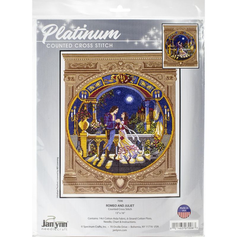 Janlynn Counted Cross Stitch Kit 13"X16"-Romeo & Juliet (14 Count)
