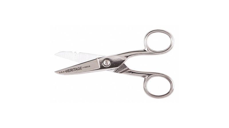 HERITAGE 100CS Serrated Electrician Scissors with Stripping