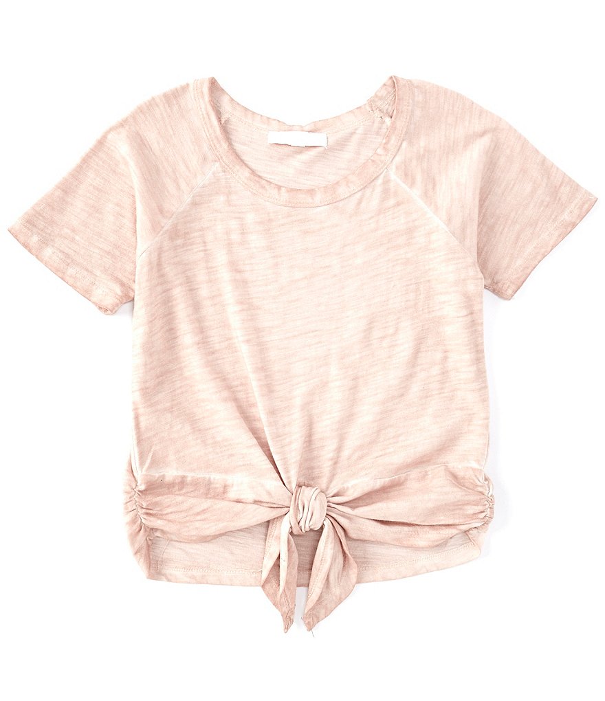 GB Girls Little Girls 2T-6X Knit Tie Front Tee