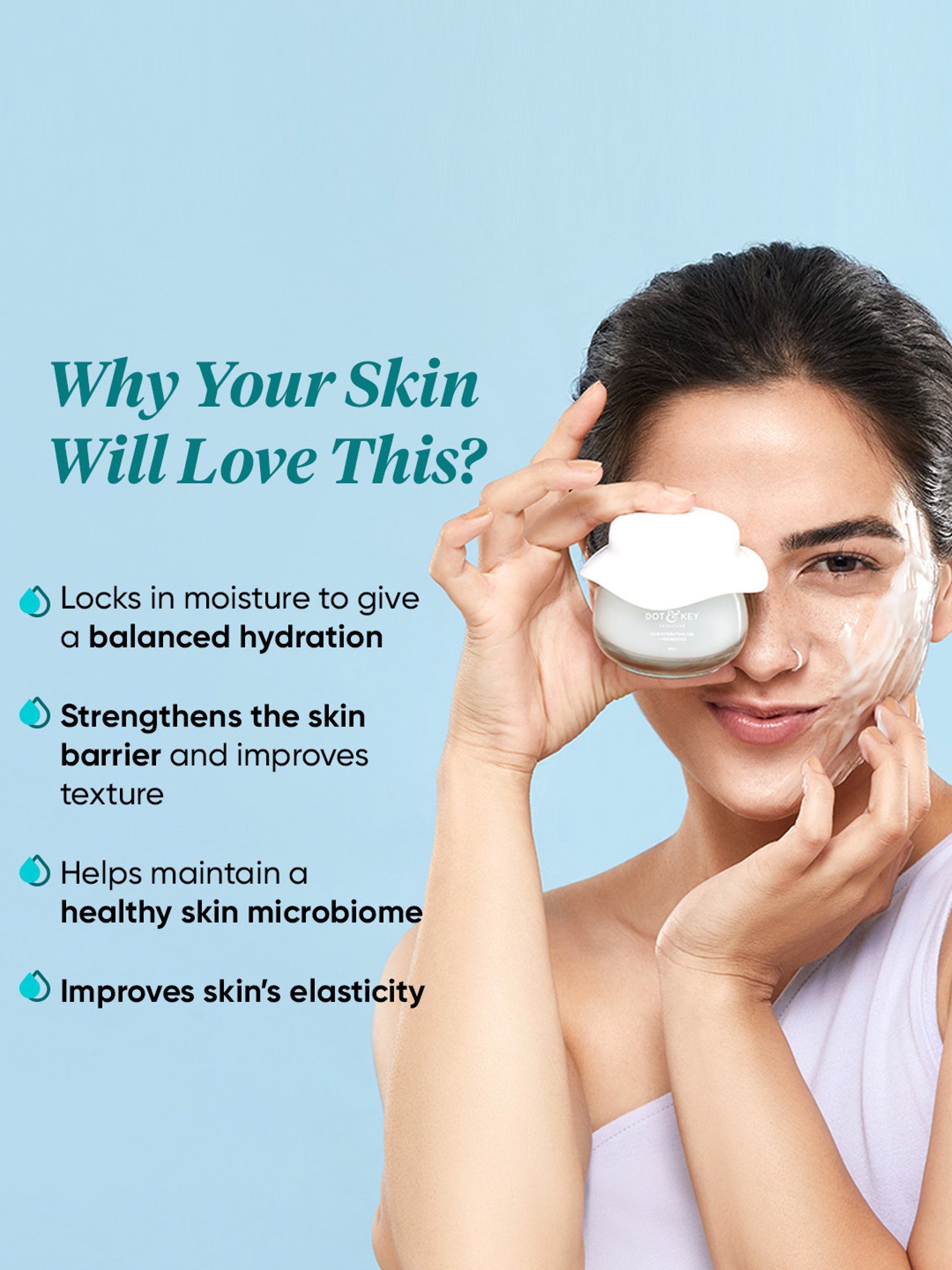 Dot & Key Blue Hydrating Gel with Probiotics - 25 ml