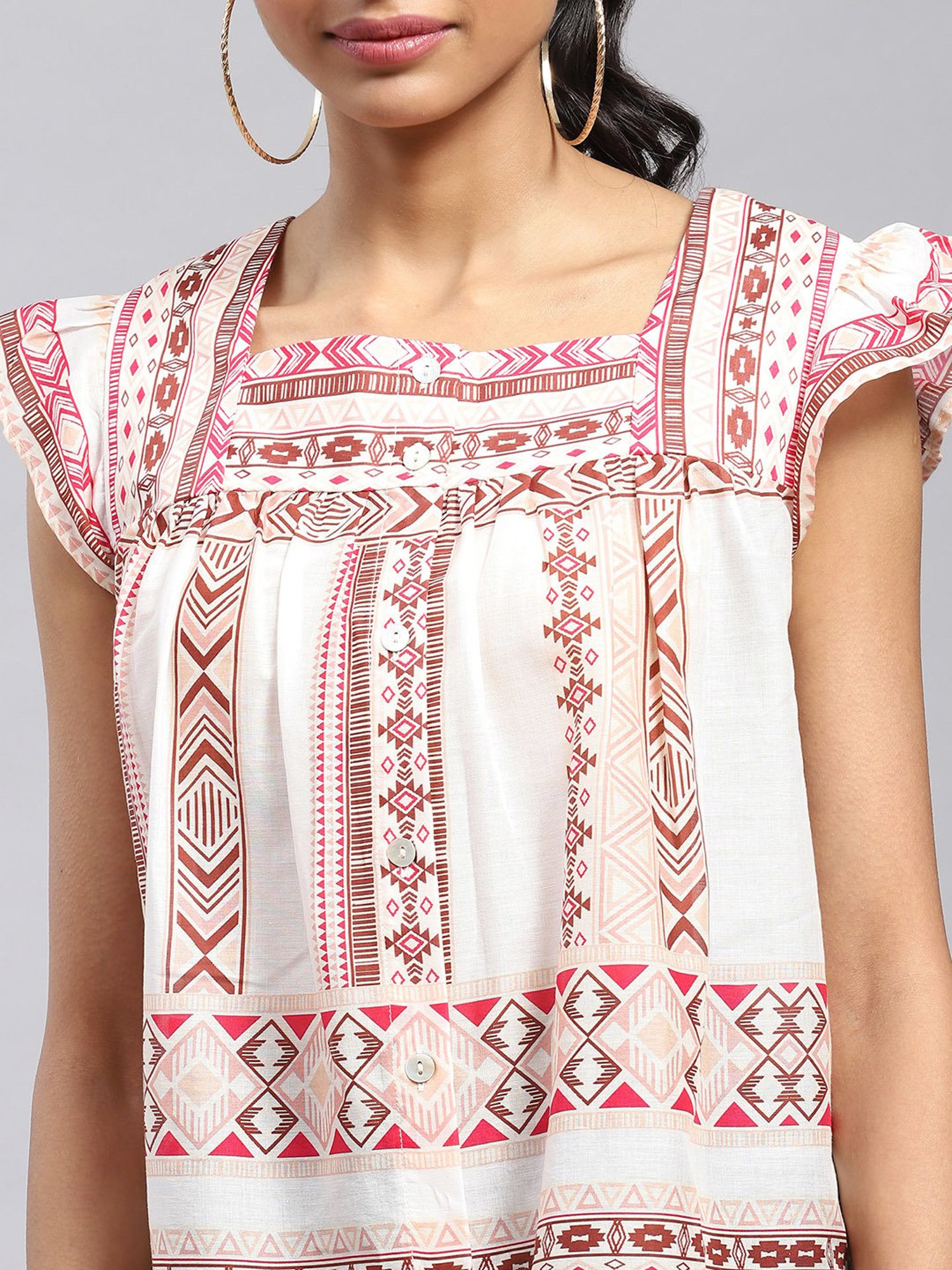 Label Ritu Kumar Pink Geometric Print Top