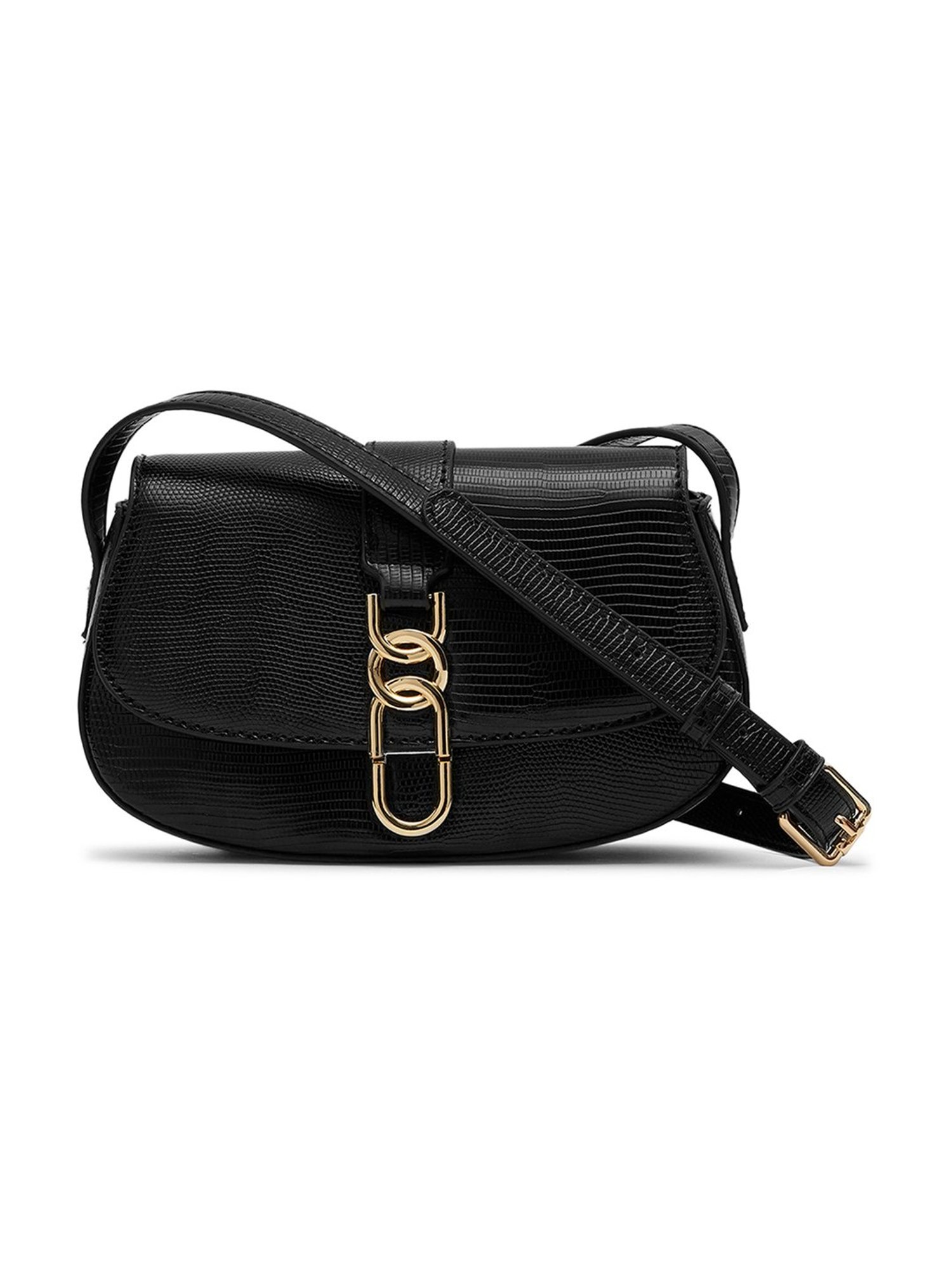 Miraggio Caroline Black Textured Small Cross Body Bag