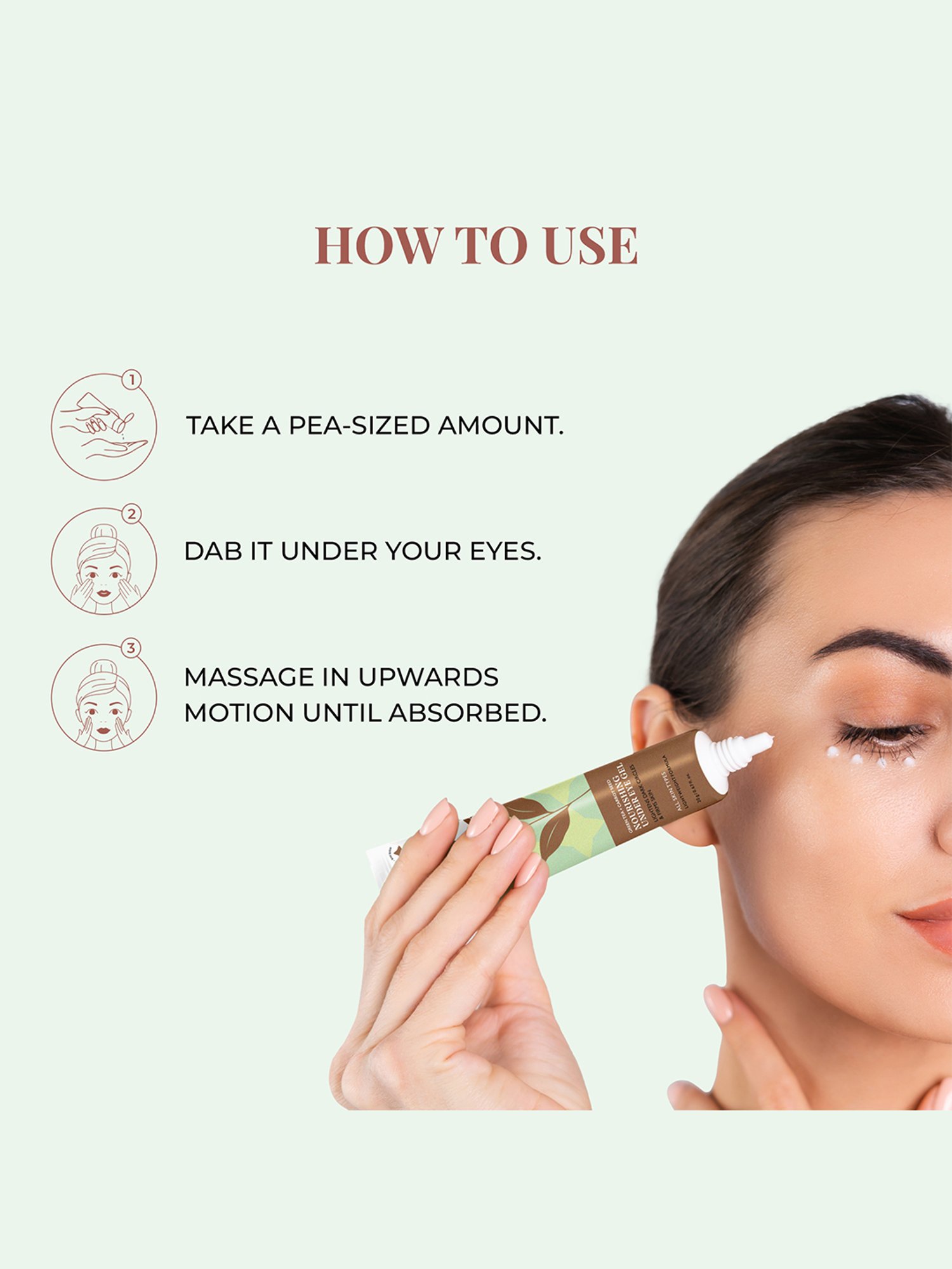 JUST HERBS Green Tea + Carrot Seed Nourishing Under Eye Gel - 20 gm