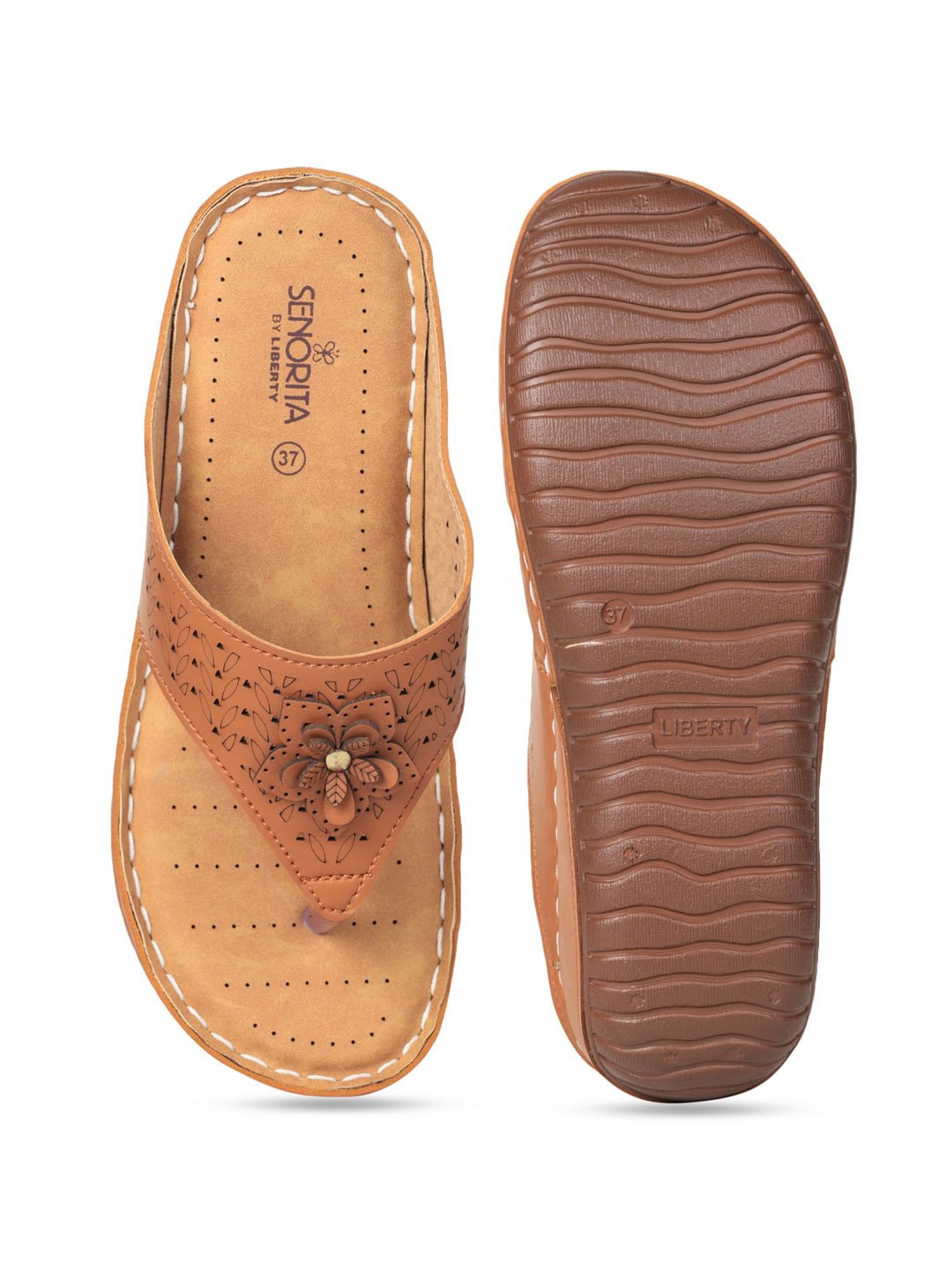 Senorita by Liberty Women's Tan Thong Wedges