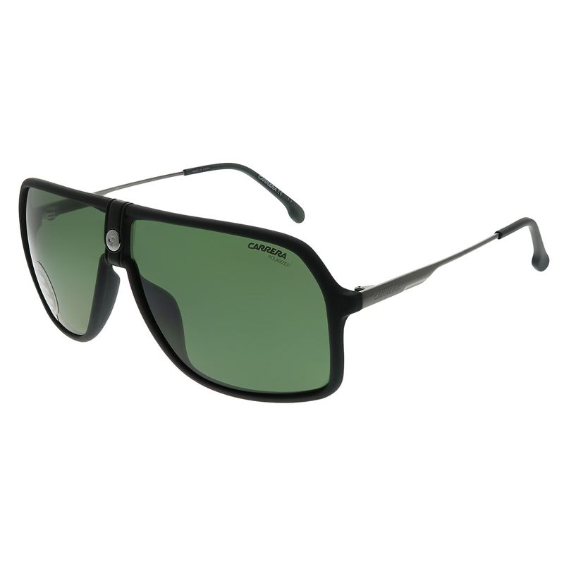 Carrera Navigator 1019/S 003 UC Unisex Aviator Polarized Sunglasses Matte Black with Green Polarized Lens 64mm
