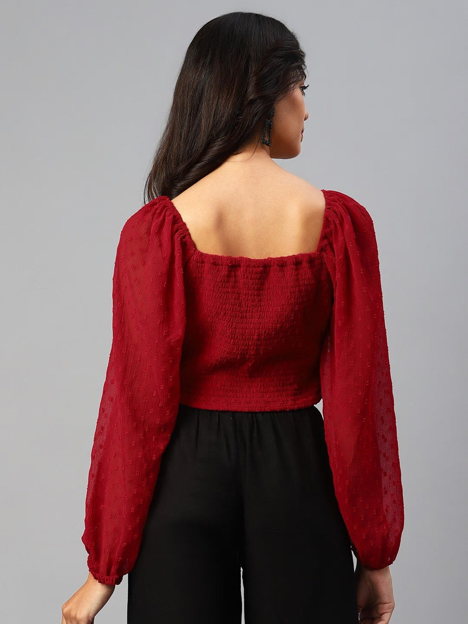 Melon by PlusS Red Sweet Heart Neck Peplum Top