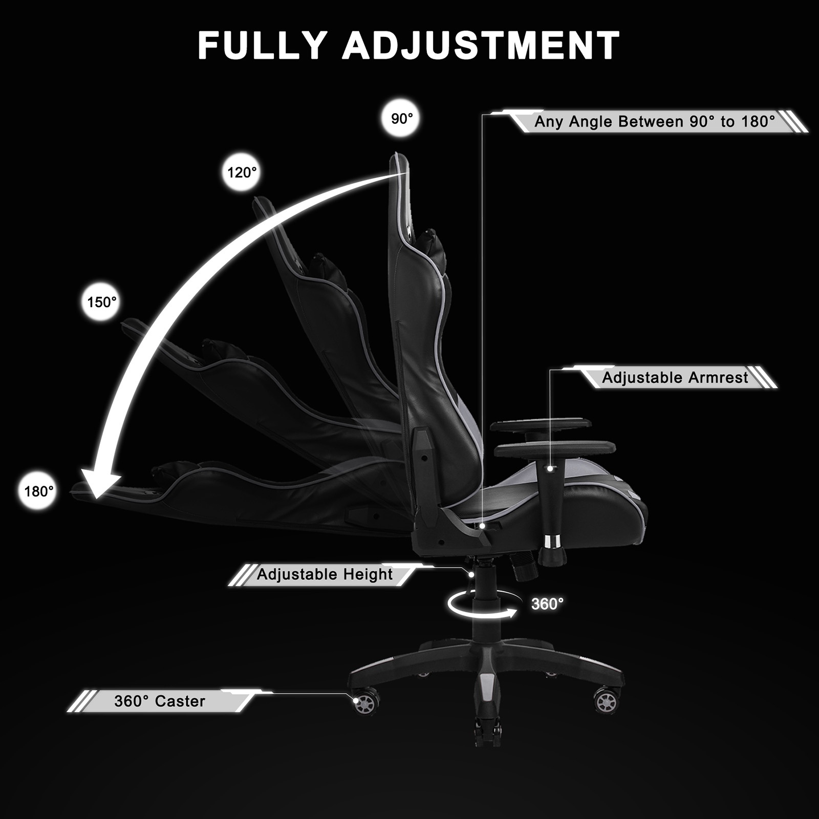 YOUTHUP Racing Style Gaming Chair Adjustable Ergonomic Computer Desk Chair,PU Leather Racing Reclining Swivel High Back Chair with Headrest and Lumbar Support,Pink