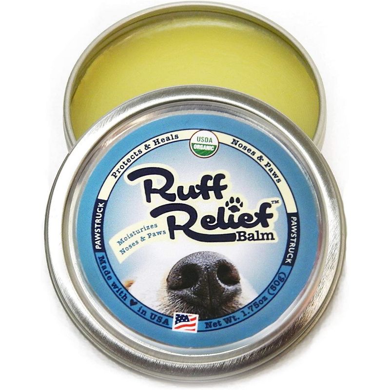 Pawstruck Ruff Relief Organic Nose & Paw Balm for Dogs | Natural, Made in USA Dry Cracked Skin Soother | Snout & Foot Pad Moisturizer - 1 Tin(s)