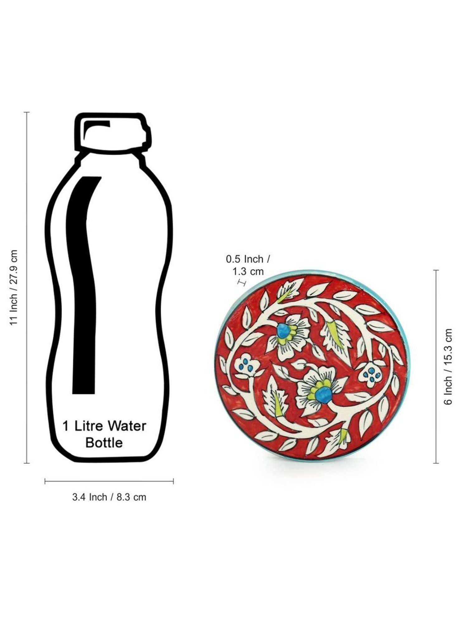 ExclusiveLane Floral Hand-painted Trivets In Ceramic (Set of 2)