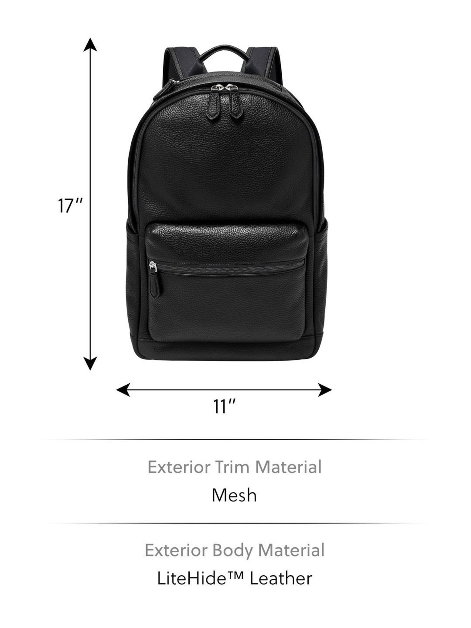 Fossil Black Solid Backpack