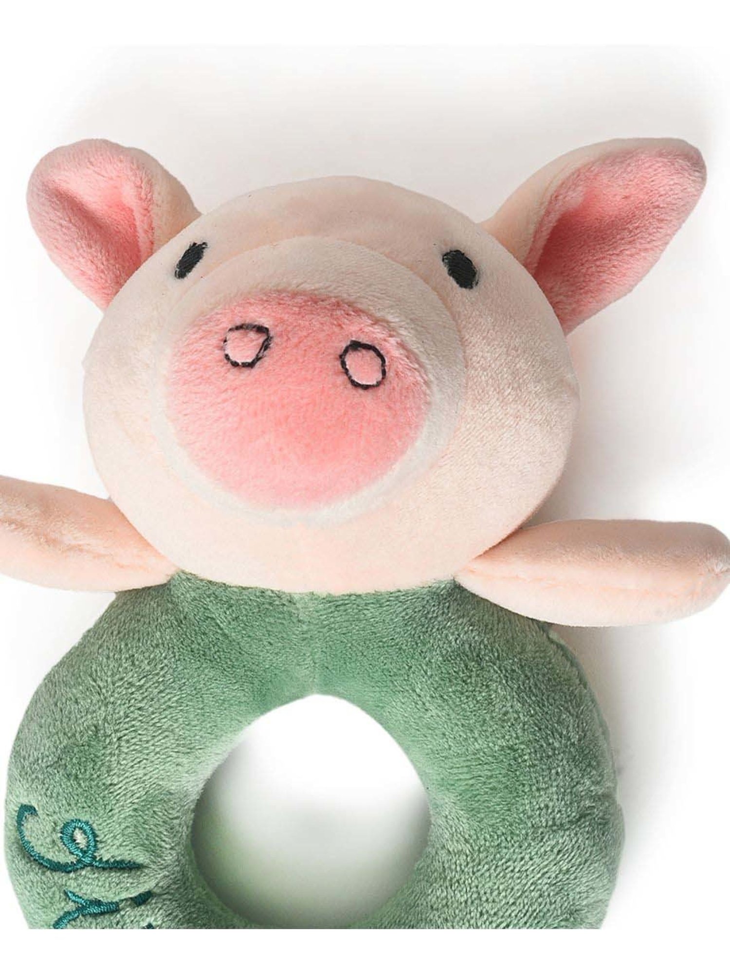MiArcus Kids Pink & Green Ring Rattle Toy