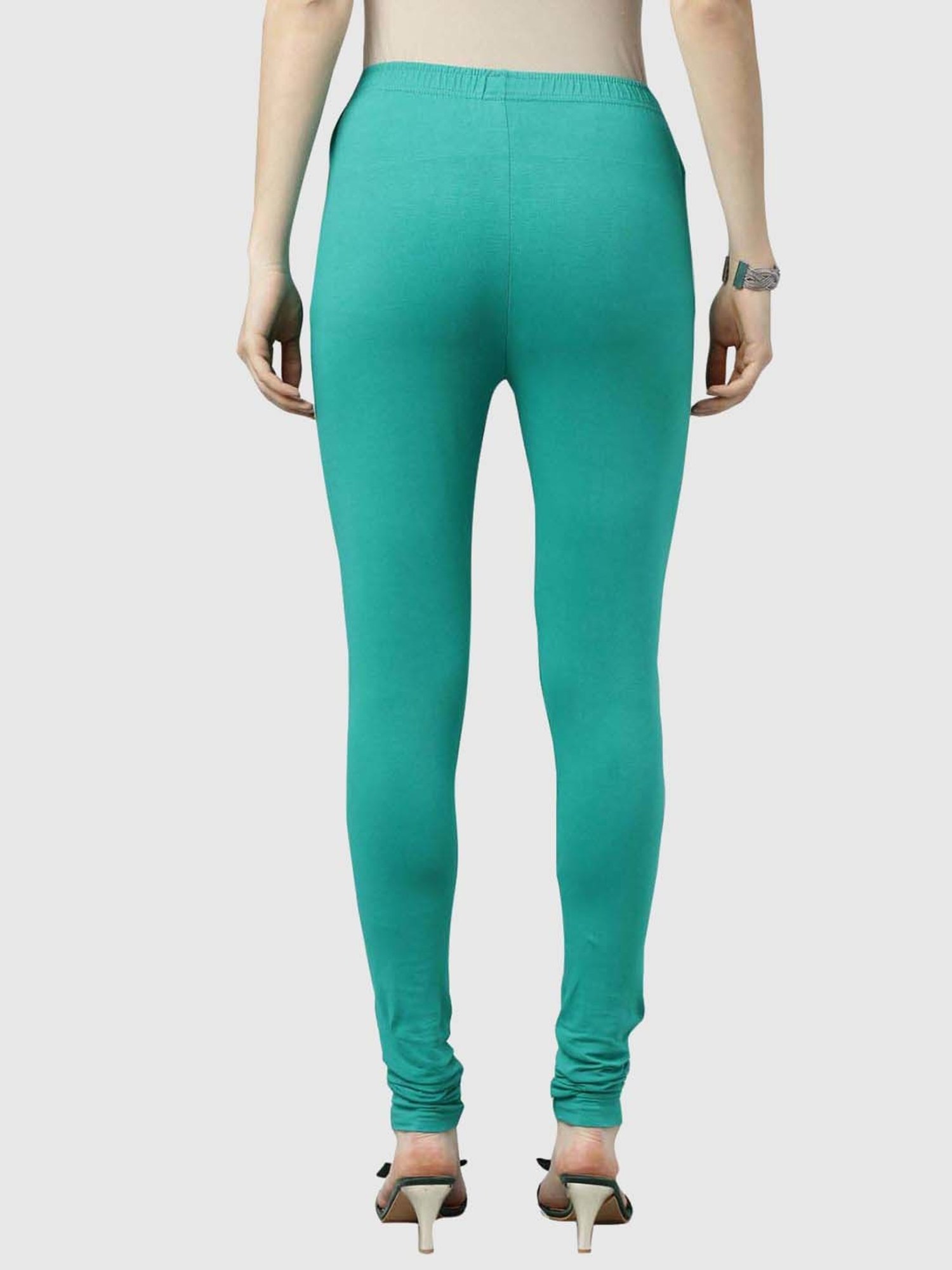 JCSS Beige & Orange Cotton Leggings - Pack Of 3