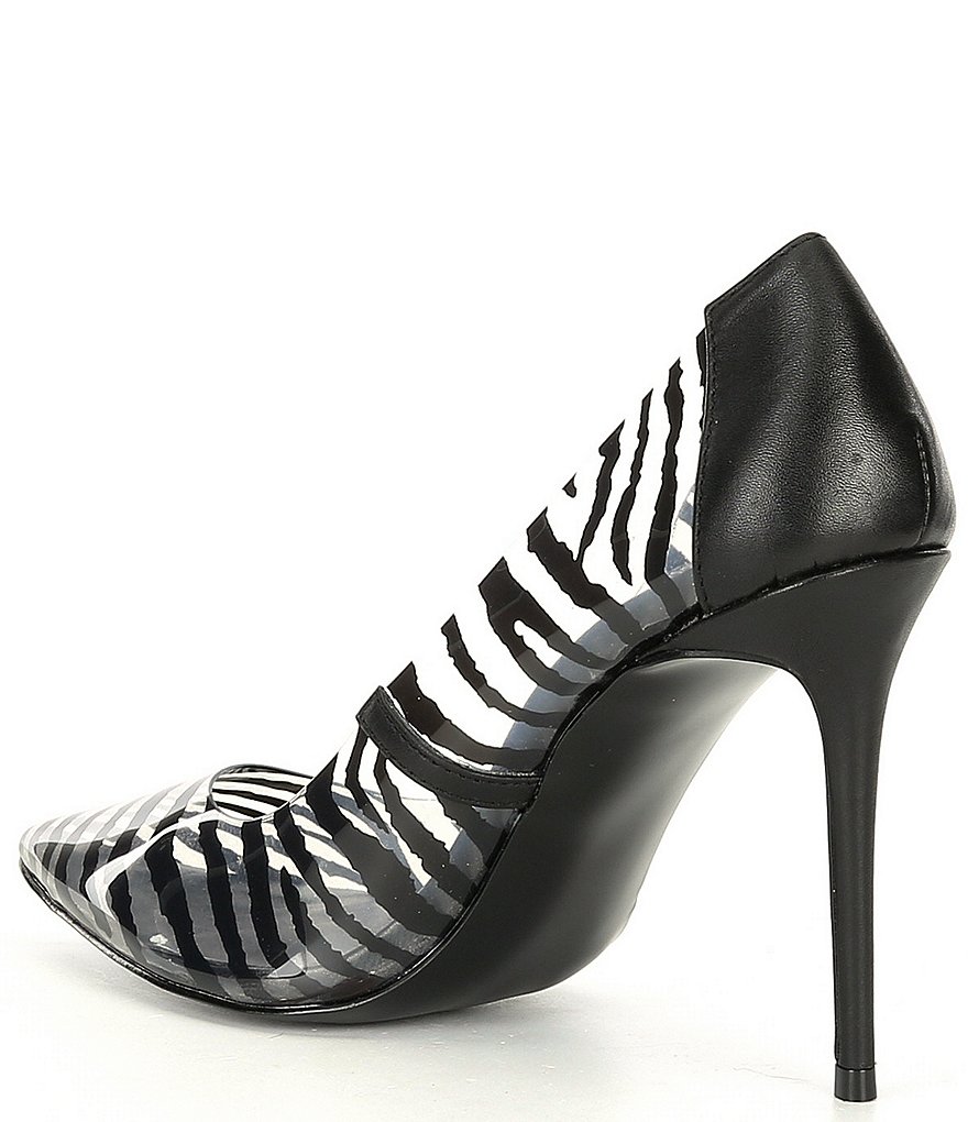 DKNY Deedra Zebra Printed Vinyl Stiletto Pumps