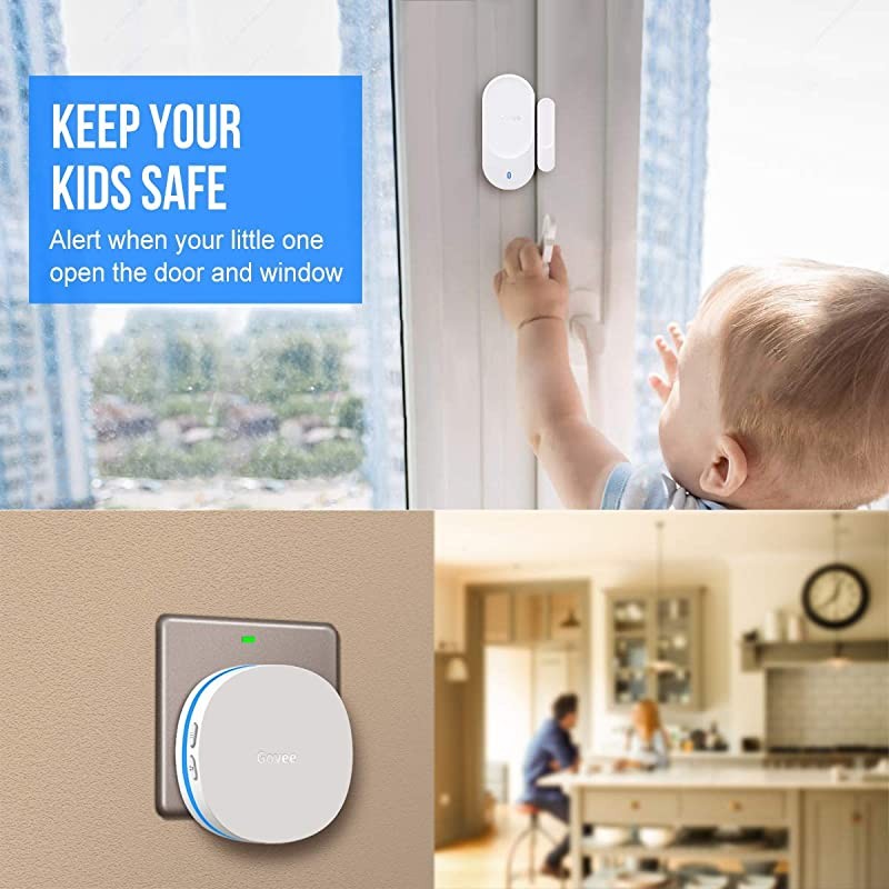 Wireless Door Open Sensor 1 Magnetic Door Entry Alert Security Contact Sensor 1 Wireless Doorbell Plugin Receiver330 Feet 36 Tunes 5 Volume Levels LED Indicators