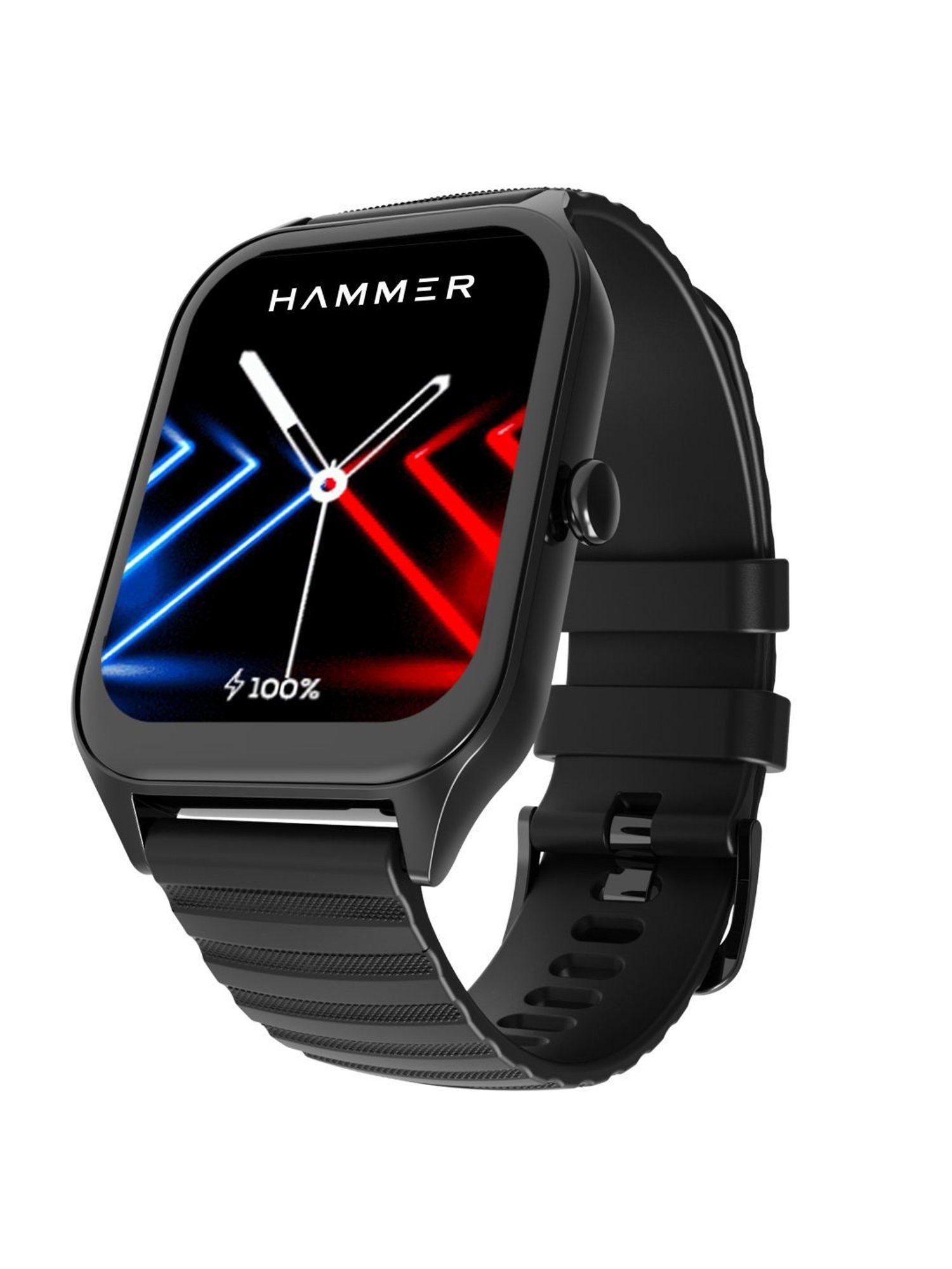 Hammer Stroke 1.96 inch TFT Display Calling Smartwatch with Strong Metallic Body (Black)