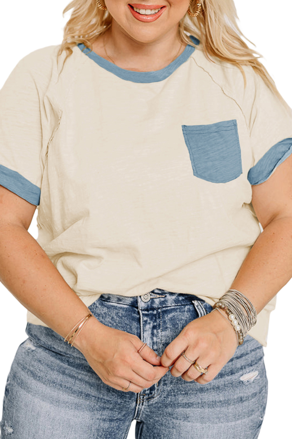 Rose Leopard Print V Neck Plus Size Tee