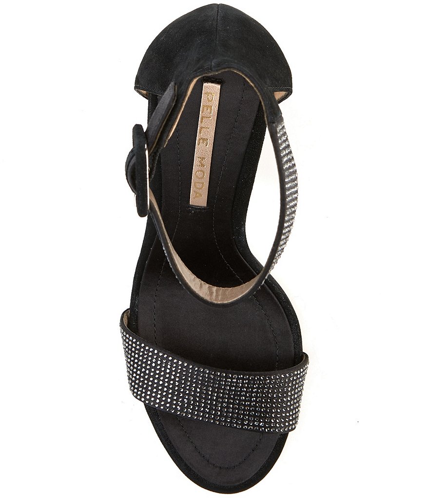 Pelle Moda Zoey 2 Suede Crystal Embellished Dress Sandals
