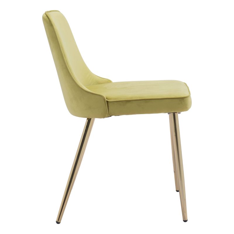 Modern Luxe Dining Chair Green Velvet - ZM Home