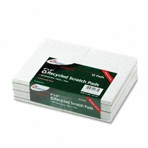 Ampad Glue Top Scratch Pad - 100 Sheet - Unruled - 4" X 6" - 12 / (amp21731)