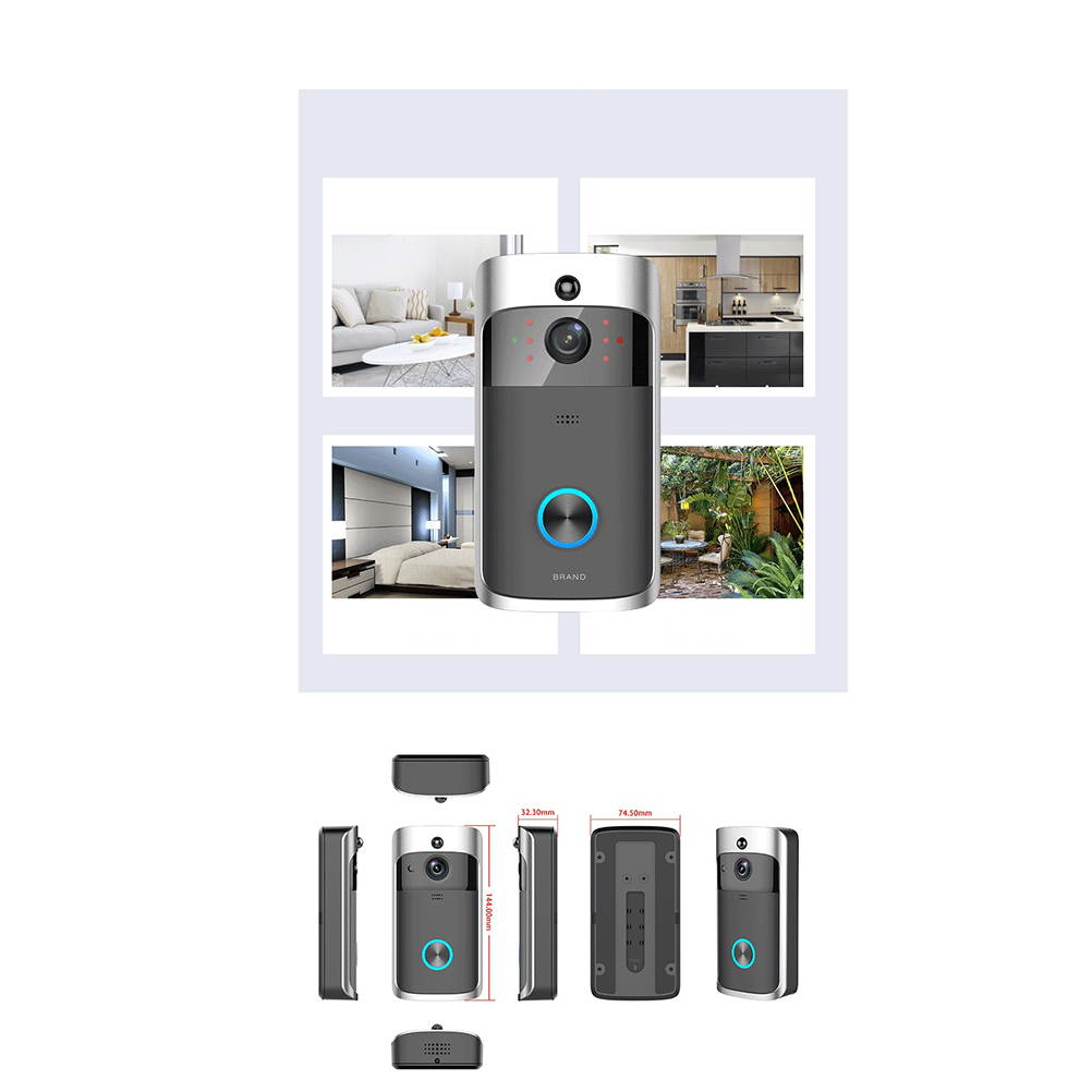 HOMEMAXS Smart Home Wireless WiFi Video Doorbell Visible Remote Two-way Video Phone Intercom HD IR Night Vision Home Security Camera