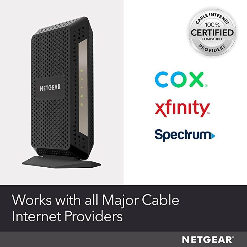Cable Modem CM1000 - Compatible with All Cable Providers Including Xfinity by Comcast, Spectrum, Cox | for Cable Plans Up to 1 Gigabit | DOCSIS 3.1, Black (CM1000-1AZNAS)