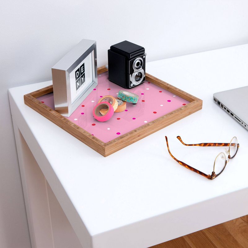 17" Wood Sunshine Canteen Large Confetti Dots Tray - society6