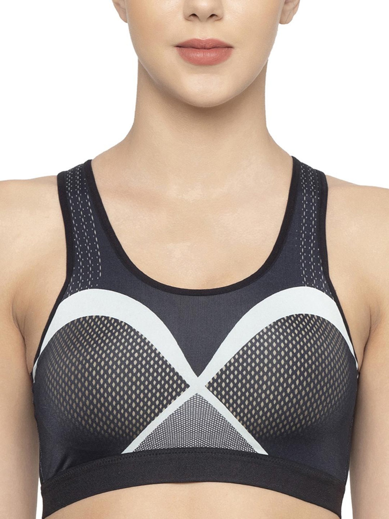 Triumph Black Color Block Sports Bras