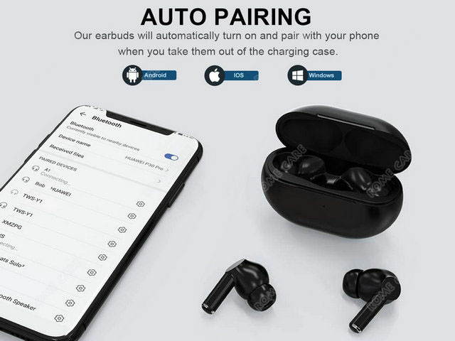 Wireless Earbuds Bluetooth Earphones Touch Control Noise Cancelling Headphones Waterproof TWS Stereo Headsets with Charging Case in-Ear Built-in Mic Premium Deep Bass for Sport Workout Gym White
