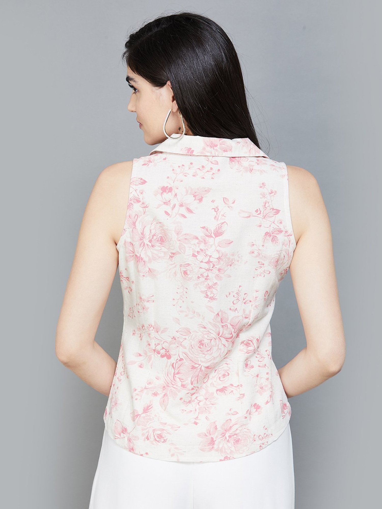 Code by Lifestyle White Floral Print Shirt