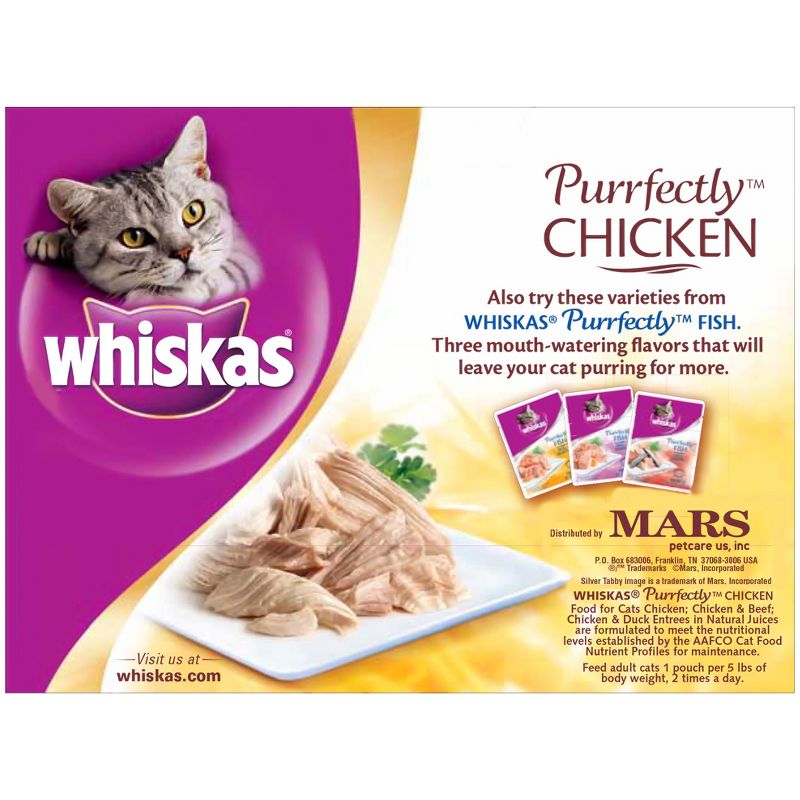 Whiskas Purrfectly Chicken Prepared In Natural Juices Wet Cat Food - 3oz/10ct Variety Pack