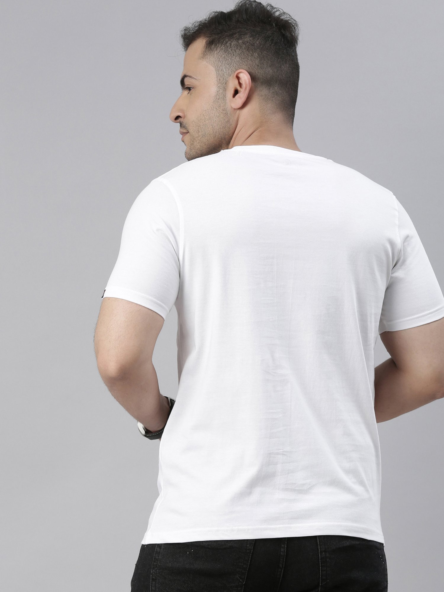 Bushirt White Cotton Crew T-Shirt