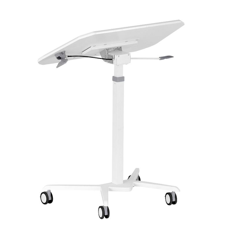 Sit To Stand Mobile Laptop Computer Stand with Height Adjustable White - Techni Mobili