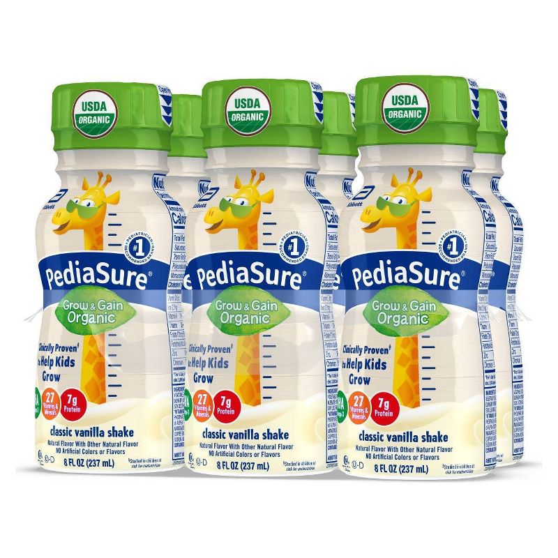 PediaSure Organic Kids Nutritional Vanilla Shake - 6pk/48 fl oz