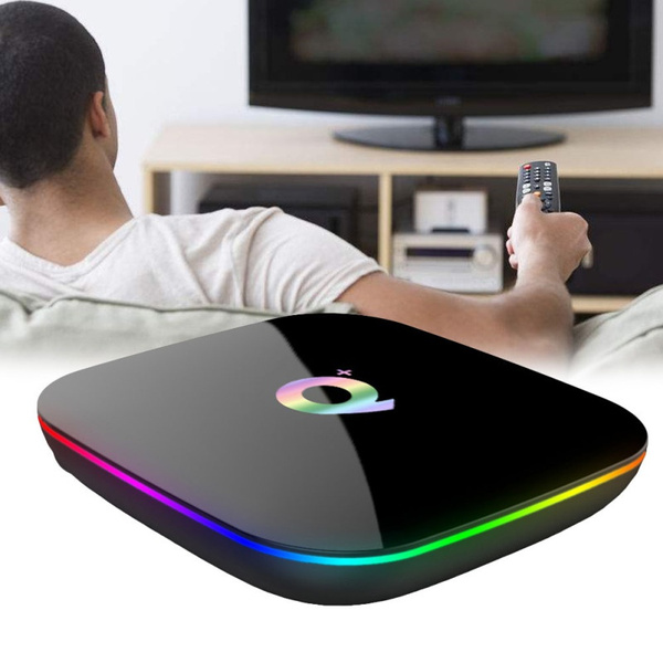 UKCOCO Android 9.0 Smart TV Box, 4GB 64GB Media Player 2.4G/WIFI/3D/6K/HD Set-top Box Media Player Black