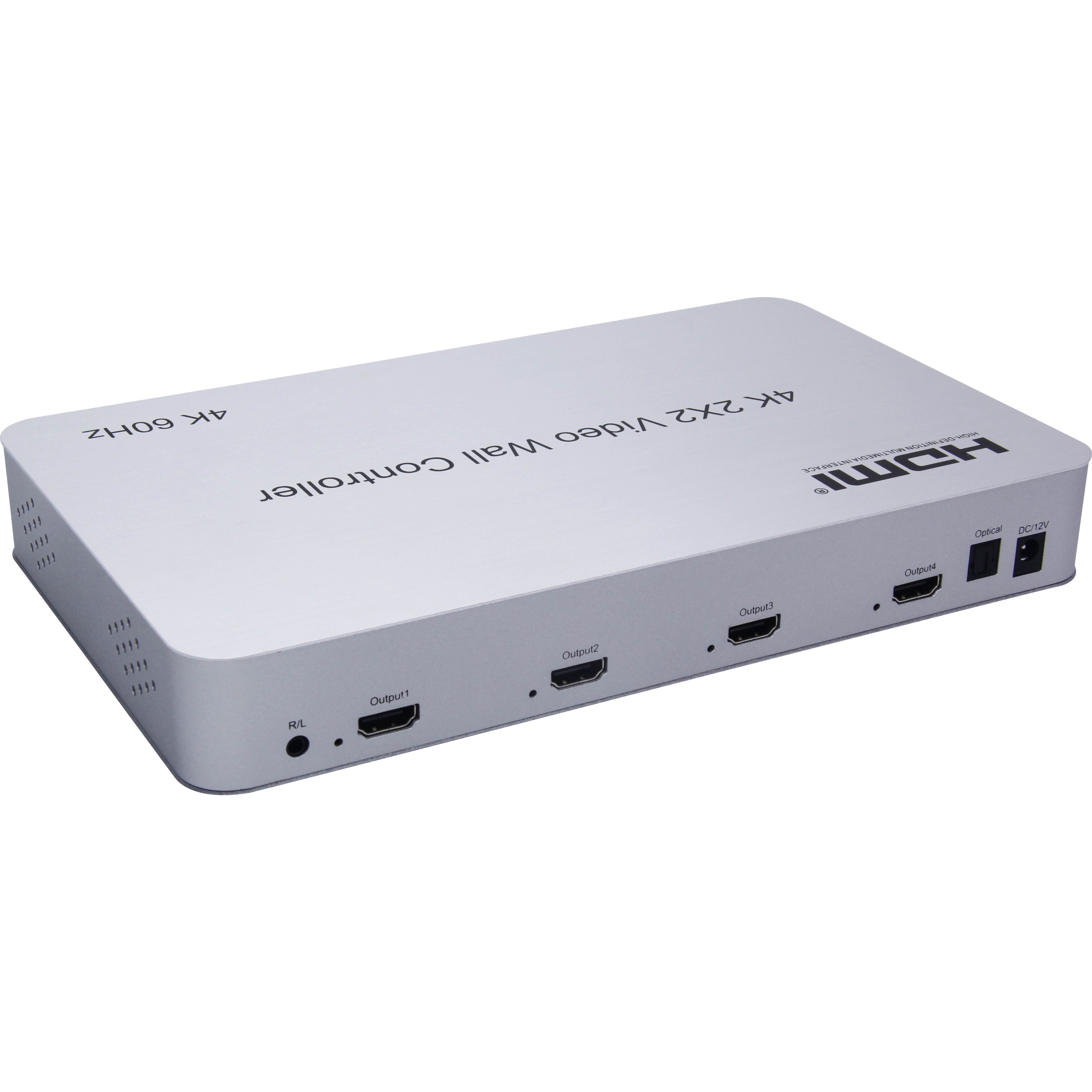 Video Wall Controller 2x2 4K Processor Support 3840x2160@60Hz HDMI Support 2x2,1x2,1x4 with 1 DVI or HDMI Input 4 HDMI Output