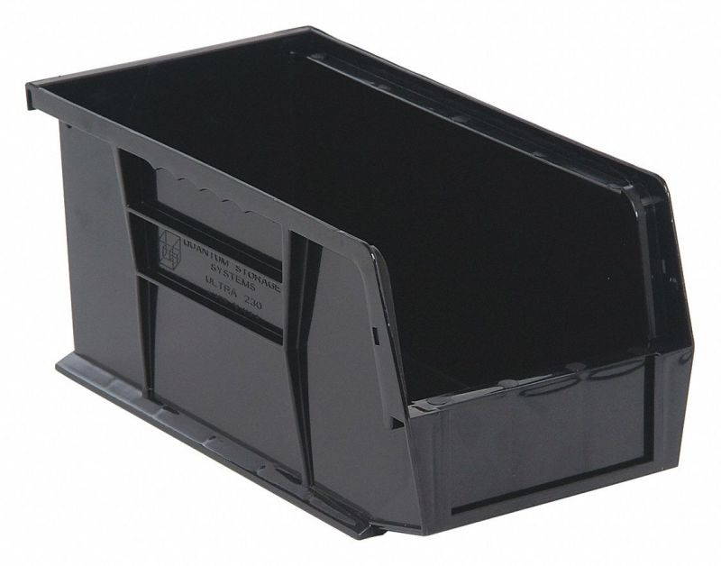 QUANTUM STORAGE SYSTEMS QUS230BK Black Hang and Stack Bin, 10-7/8"L x 5-1/2"W x