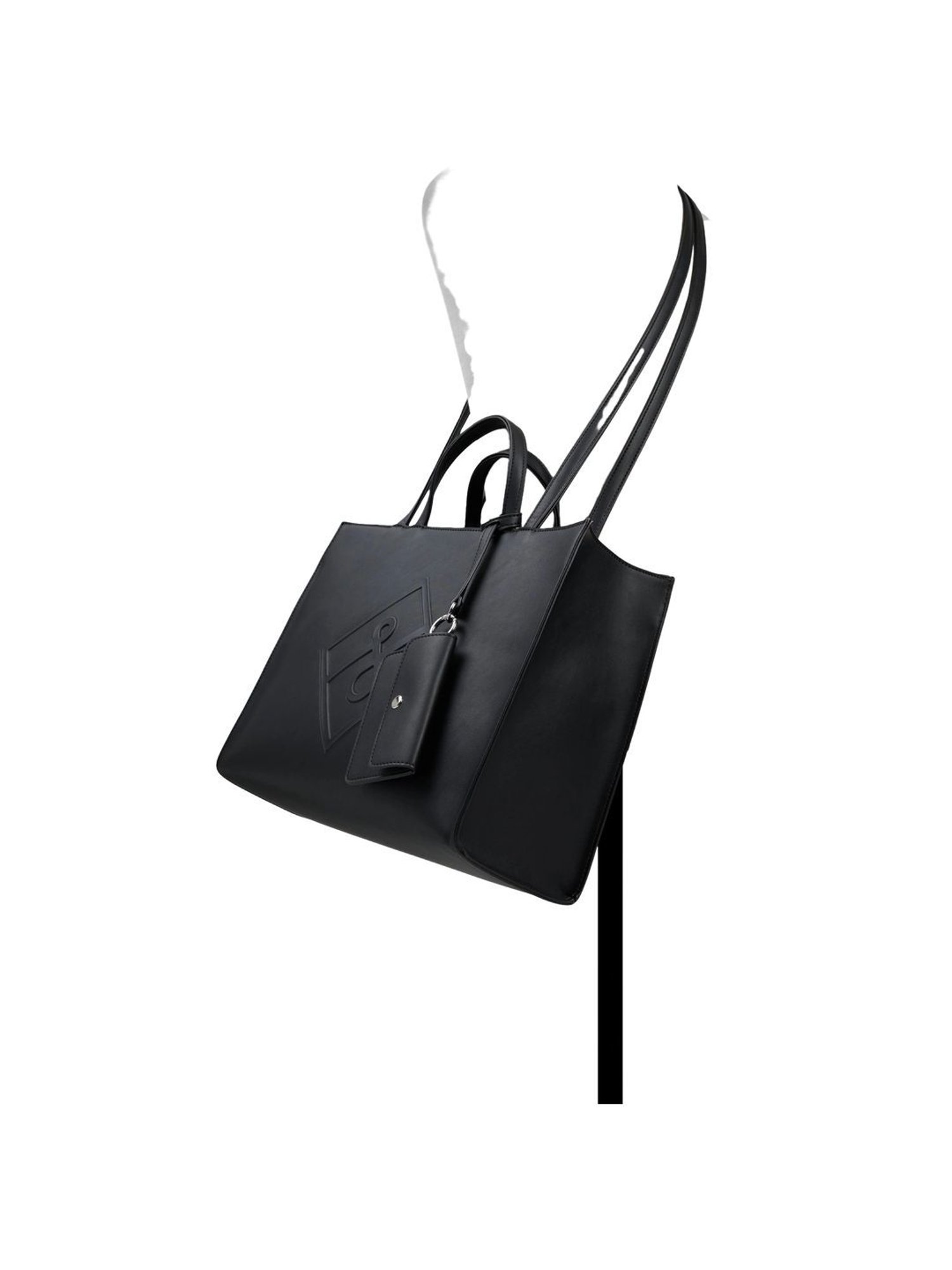 Call It Spring Black Textured Large Tote Handbag