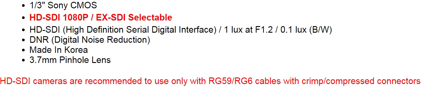 EYEMAX mini square HD-SDI, EX SDI Digital HD CCTV camera 1080P DNR 3.7mm Fixed Lens