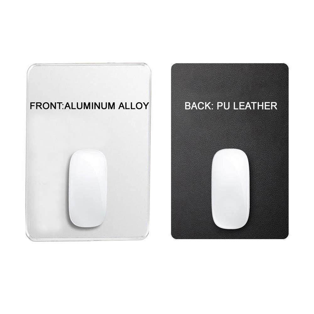 Premium Silver Metal Aluminum Mouse Pad Mat, Double Face Sand Blasting Aluminium Surface/Non-Slip Rubber Base, Fast Accurate Control for Home, Office, Travel(9.05X7.08 inch)