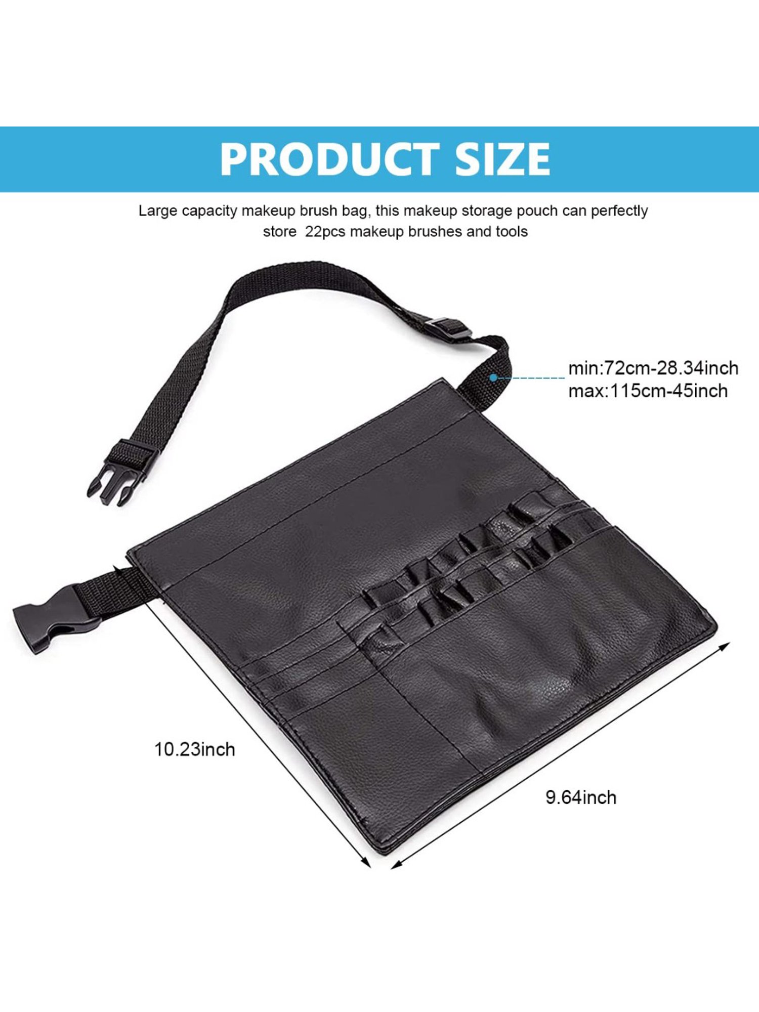 Bronson Professional Waist Belt Shoulder Strap Makeup Brush Pouch Organizer with 22 Pockets
