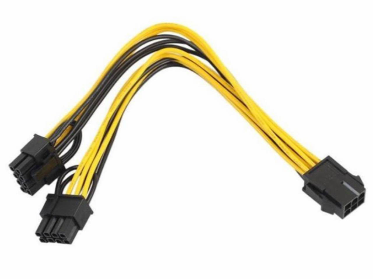 6 inch Dual PCIe 8pin(6+2) to 6pin PCI-E Power Adapter Cable for GPU Power Supply,PCIe 6-pin to 2 x PCIe 8pin Ethereum Mining Video Card to PSU Power Cable ZVVN