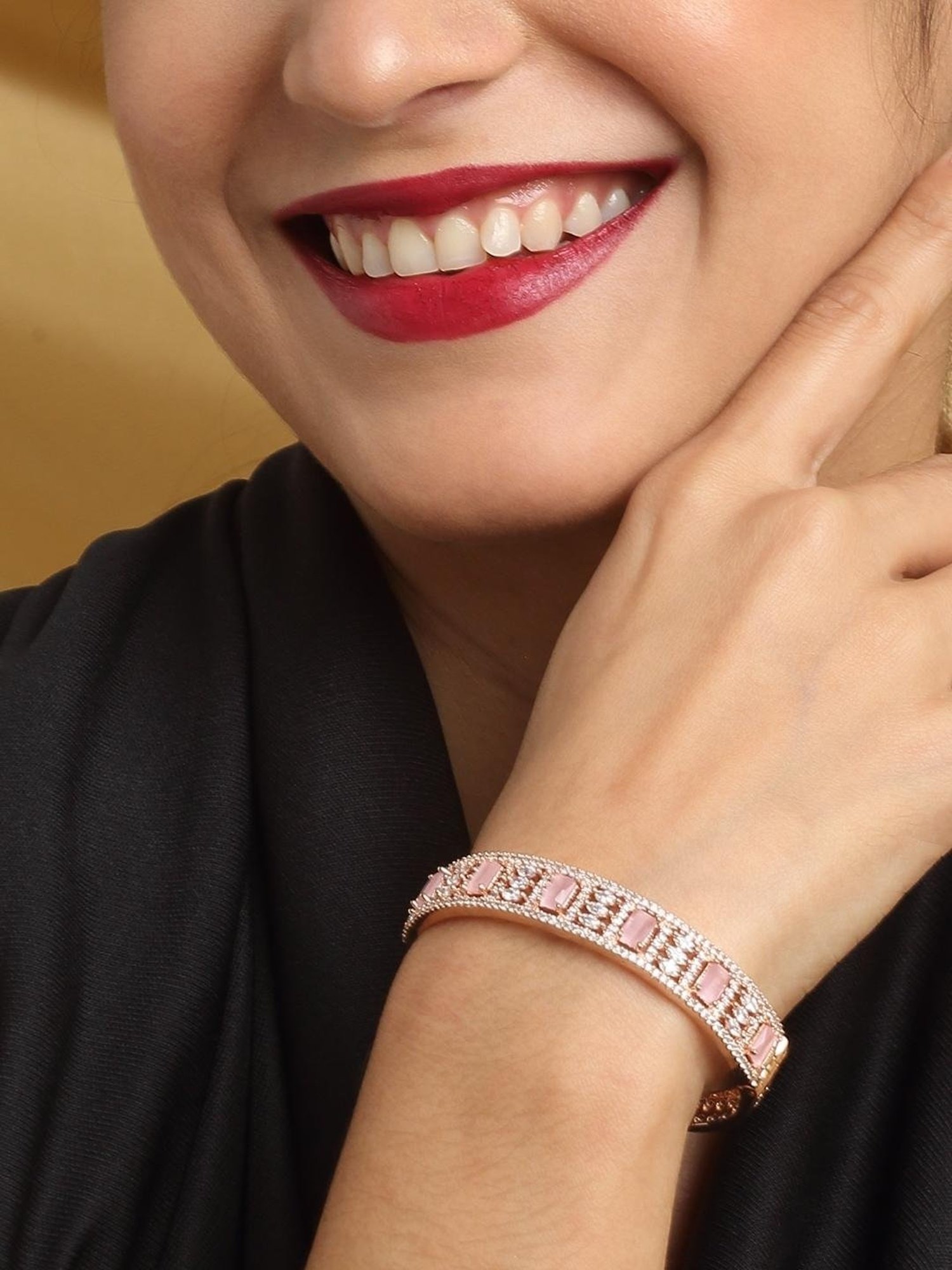 YouBella Jewellery Celebrity Inspired Gold-Plated American Diamond Classic Bracelet