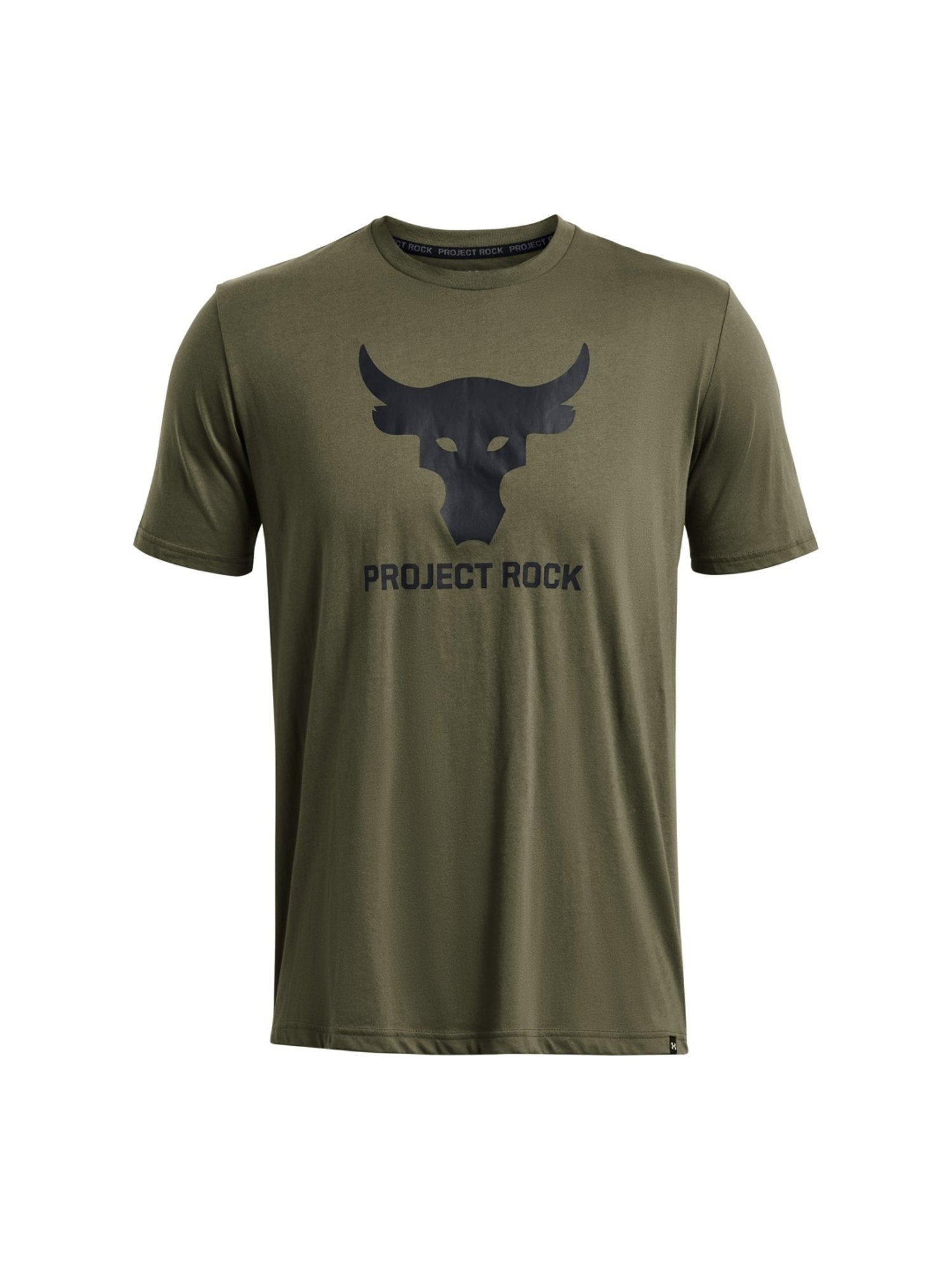 Under Armour Green Cotton Slim Fit Printed T-Shirt