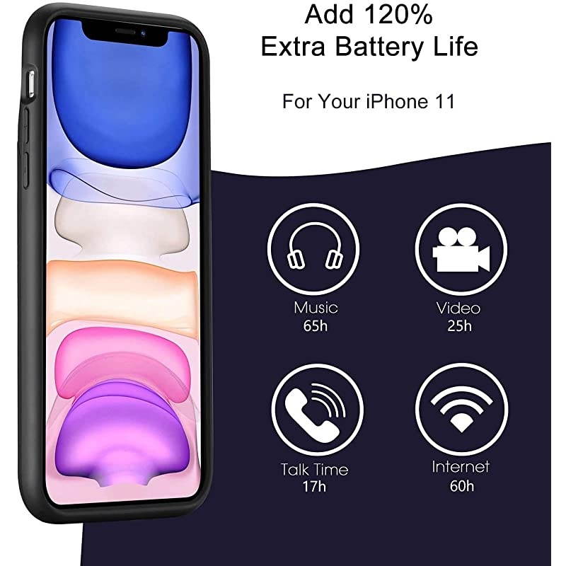Battery case for iPhone 11, 4500mAh Slim Portable Charger Case Protective Rechargeable Battery Pack Charging Case for iPhone 11 (6.1 inch)